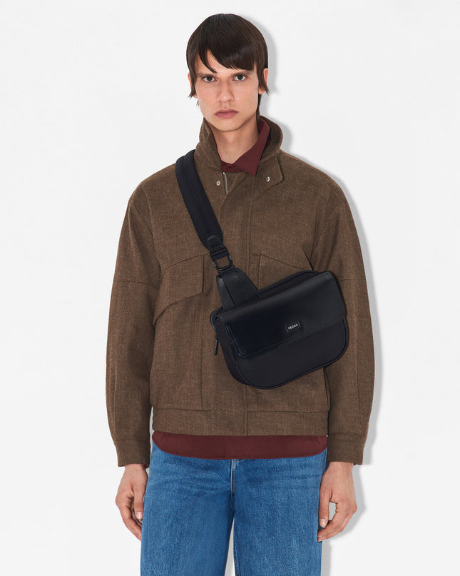 Nylon Crossbody Pouch - Black