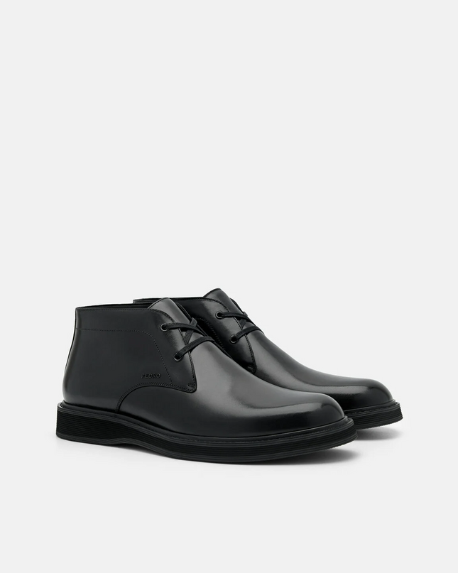 Leather Chukka Boots - Black