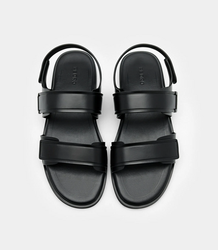 Backstrap Velcro Sandals - Black
