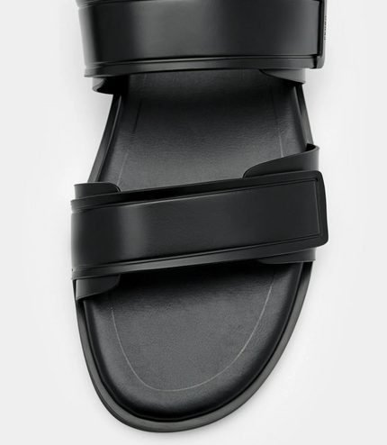 Backstrap Velcro Sandals - Black