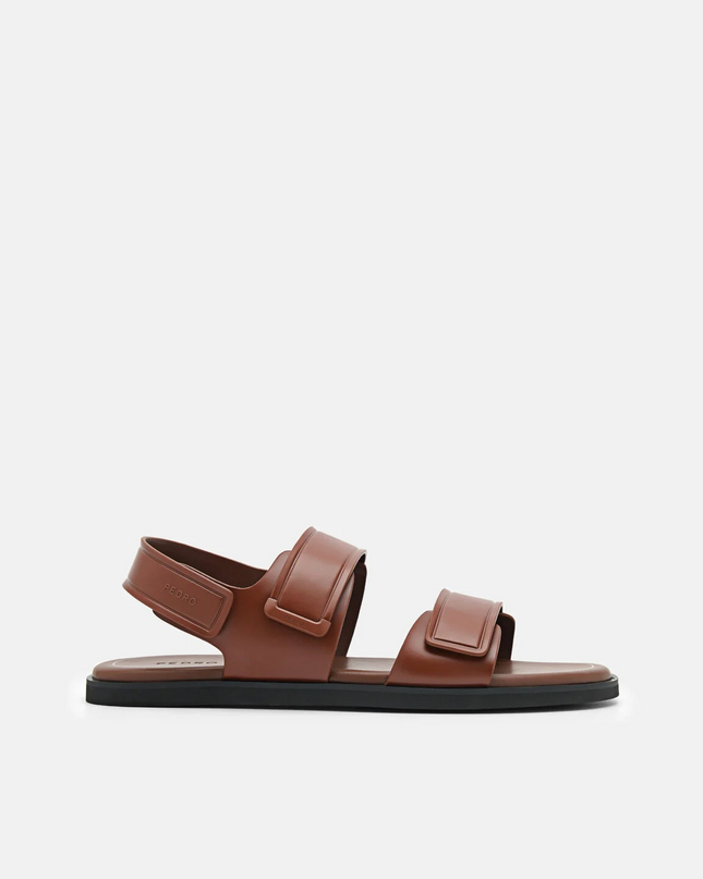 Backstrap Velcro Sandals - Brown