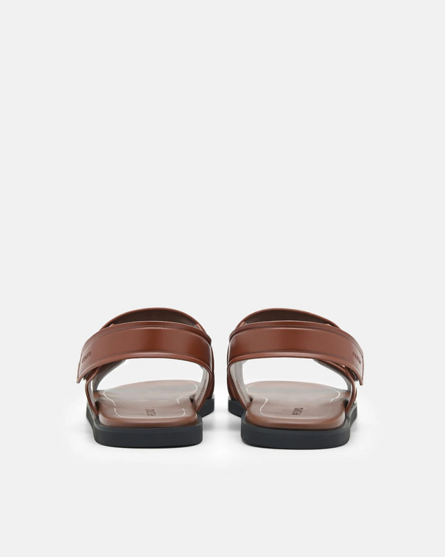 Backstrap Velcro Sandals - Brown