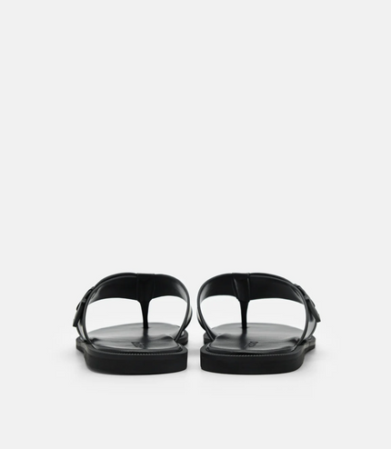 Buckle Thong Sandals - Black