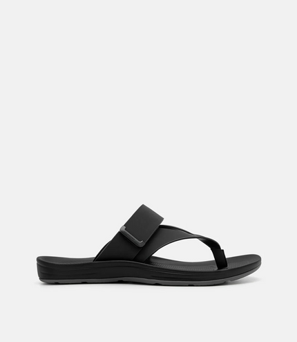 Banded Thong Sandals - Black