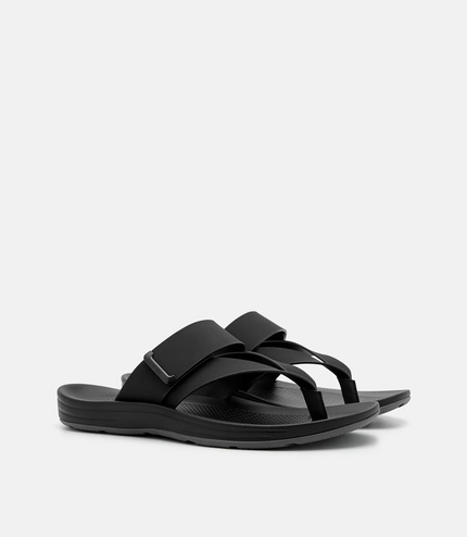 Banded Thong Sandals - Black
