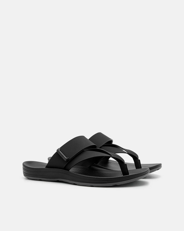Banded Thong Sandals - Black