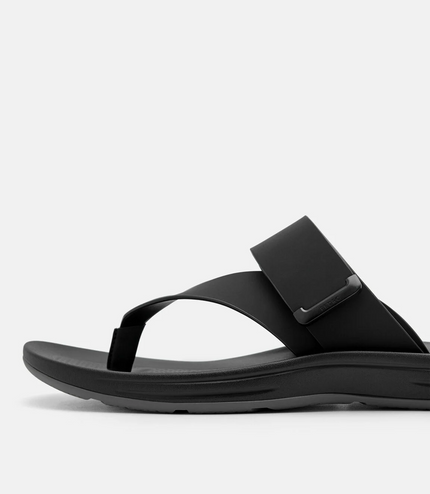 Banded Thong Sandals - Black
