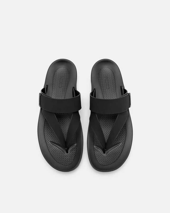 Banded Thong Sandals - Black