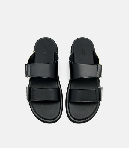 Velcro Slide Sandals - Black