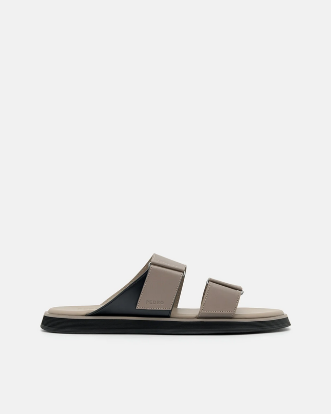 Velcro Slide Sandals - Taupe