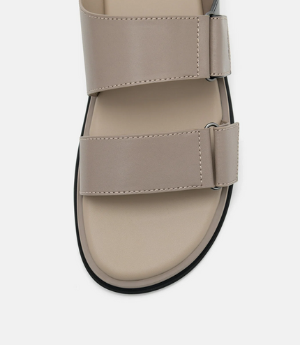 Velcro Slide Sandals - Taupe