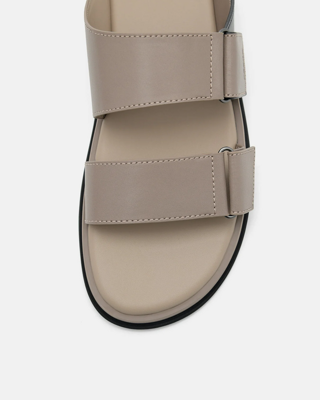 Velcro Slide Sandals - Taupe