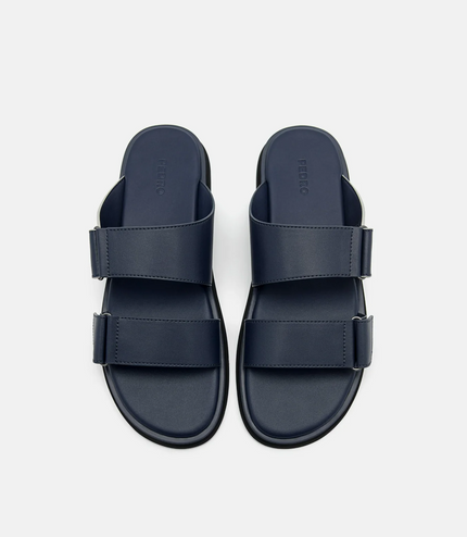 Velcro Slide Sandals - Navy