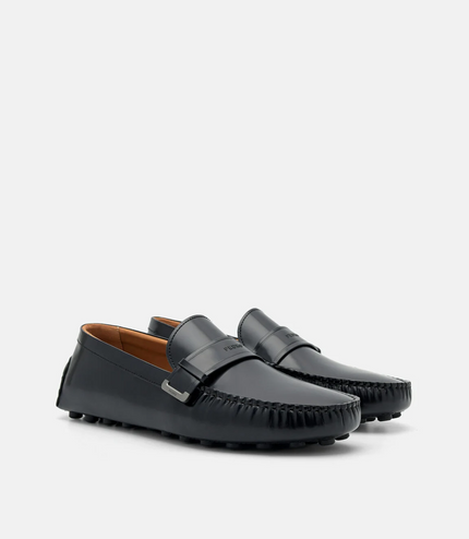 Leather Penny Driving Shoes - Black