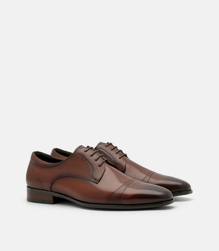 Leather Derby Shoes - Brown