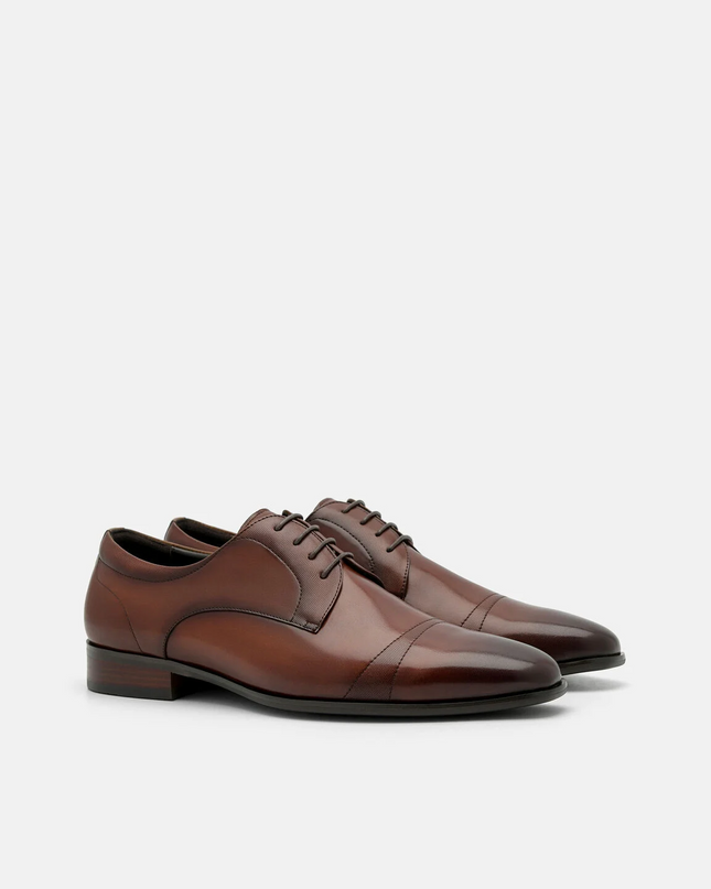 Leather Derby Shoes - Brown