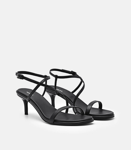 Strappy Heel Sandals - Black
