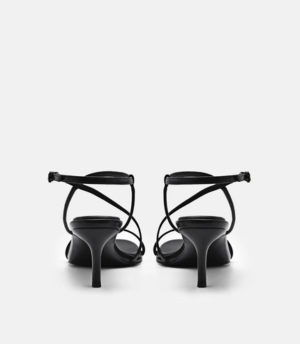 Strappy Heel Sandals - Black