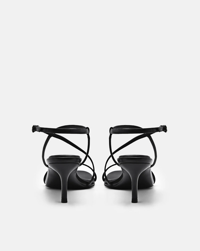 Strappy Heel Sandals - Black