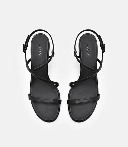 Strappy Heel Sandals - Black