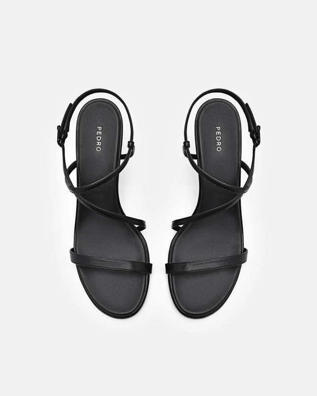 Strappy Heel Sandals - Black