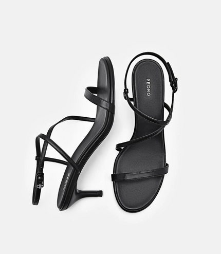 Strappy Heel Sandals - Black