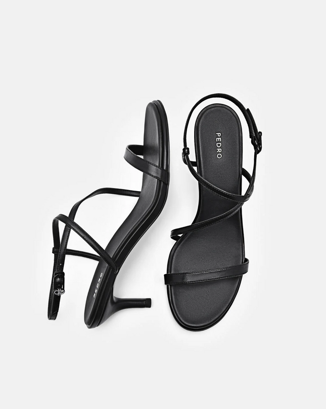Strappy Heel Sandals - Black
