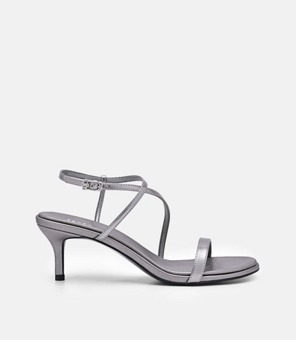 Strappy Heel Sandals - Pewter
