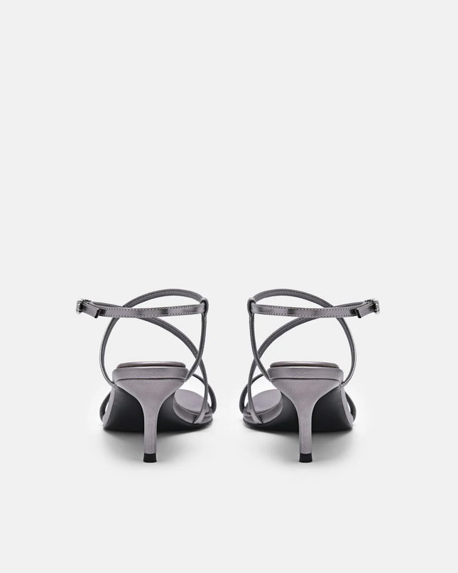 Strappy Heel Sandals - Pewter