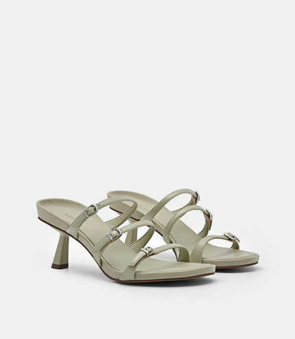 Helix Heel Sandals - Olive