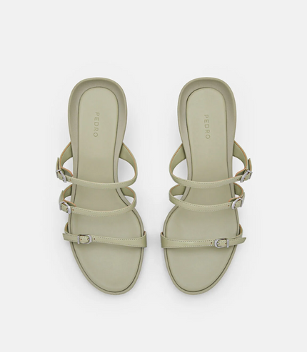 Helix Heel Sandals - Olive
