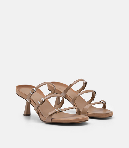 Helix Heel Sandals - Taupe