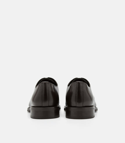Boxed Leather Derby Shoes - Dark Brown