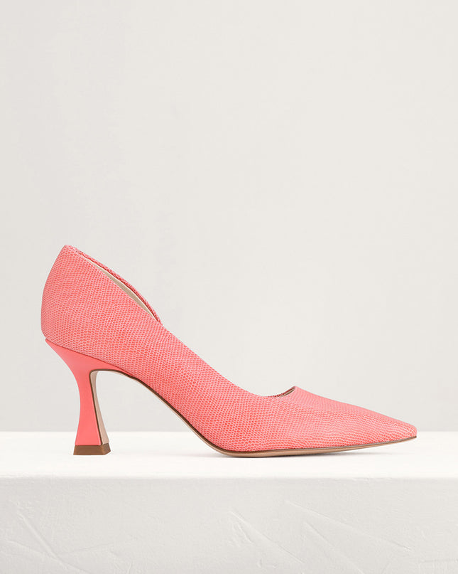 Lizard-Effect Leather Pumps