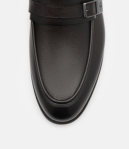 Altitude Embossed Leather Loafers - Dark Brown