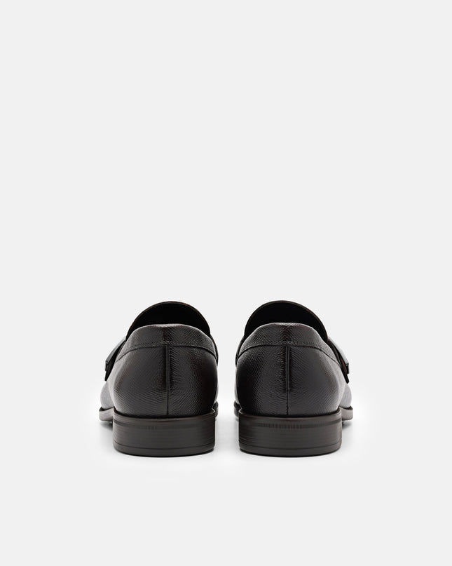 Altitude Embossed Leather Loafers - Dark Brown