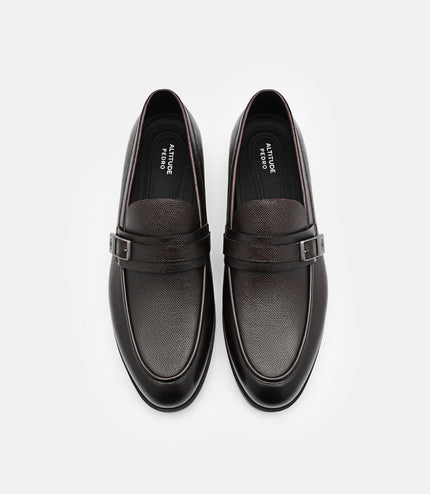 Altitude Embossed Leather Loafers - Dark Brown