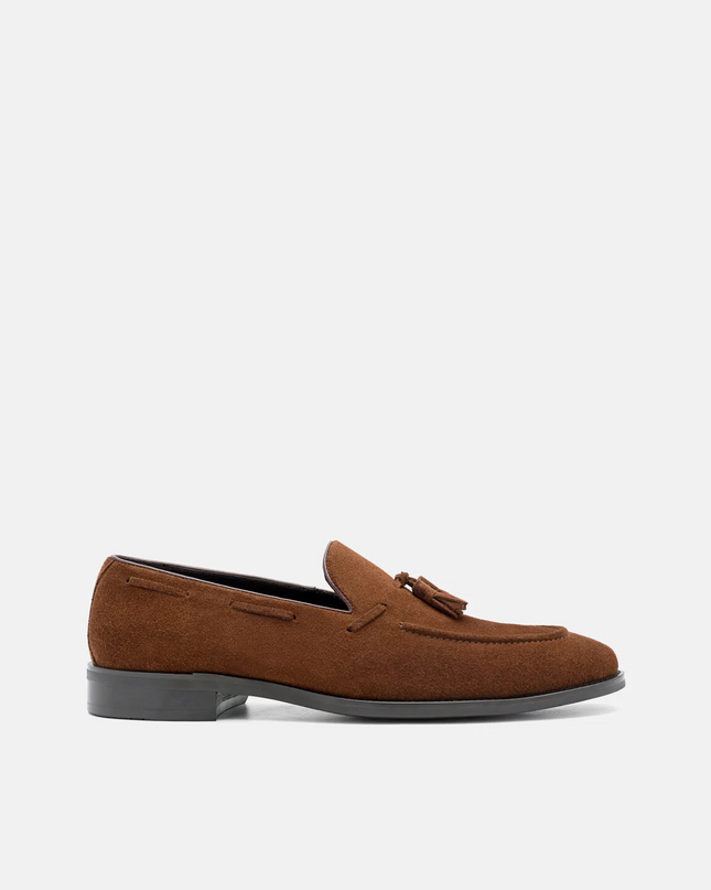 Leather Tassel Loafers - Brown