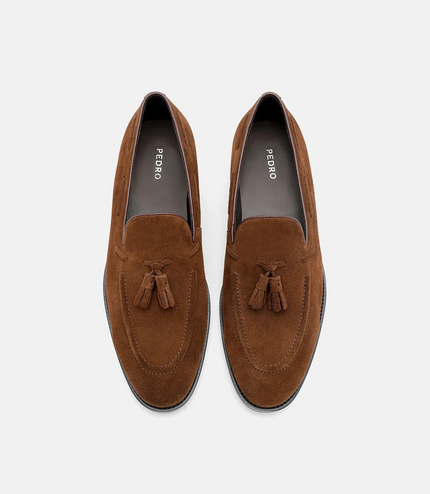 Leather Tassel Loafers - Brown