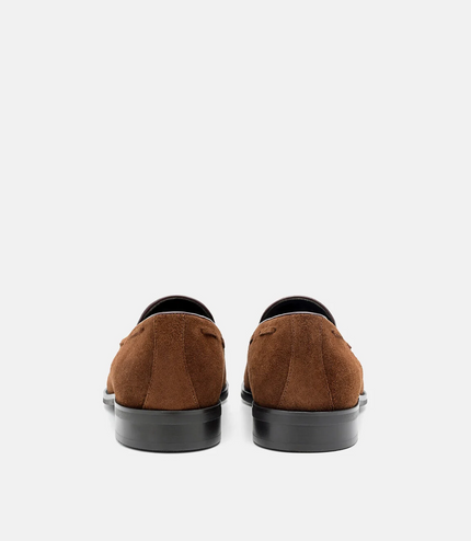 Leather Tassel Loafers - Brown