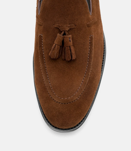 Leather Tassel Loafers - Brown
