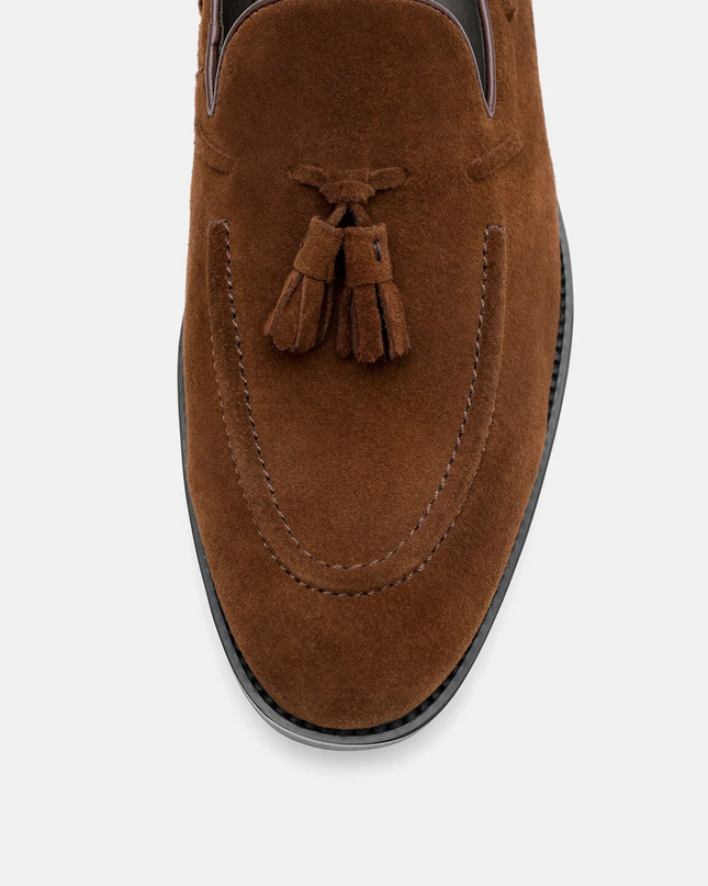 Leather Tassel Loafers - Brown
