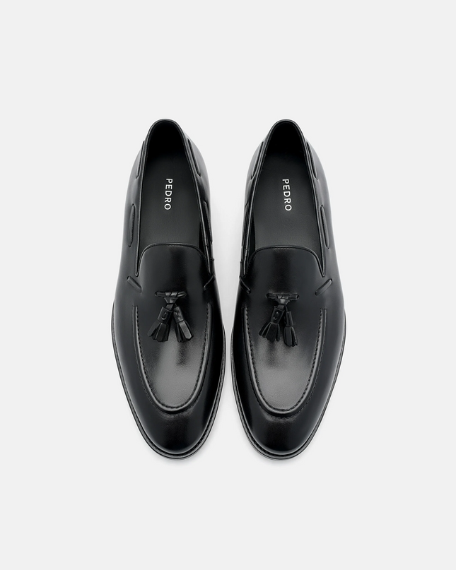 Leather Tassel Loafers - Black