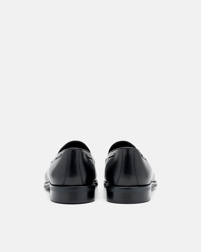 Leather Tassel Loafers - Black