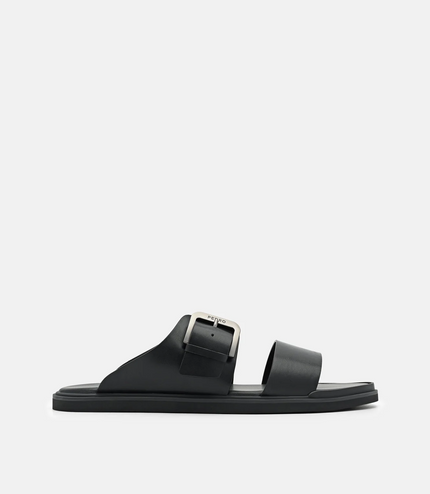 Buckle Slide Sandals - Black