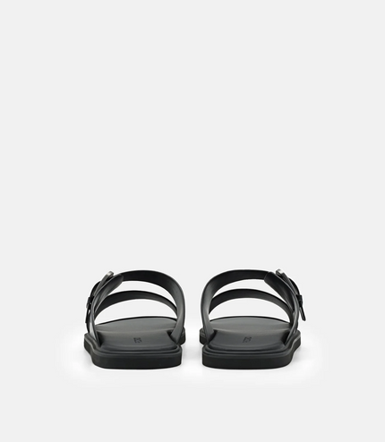 Buckle Slide Sandals - Black