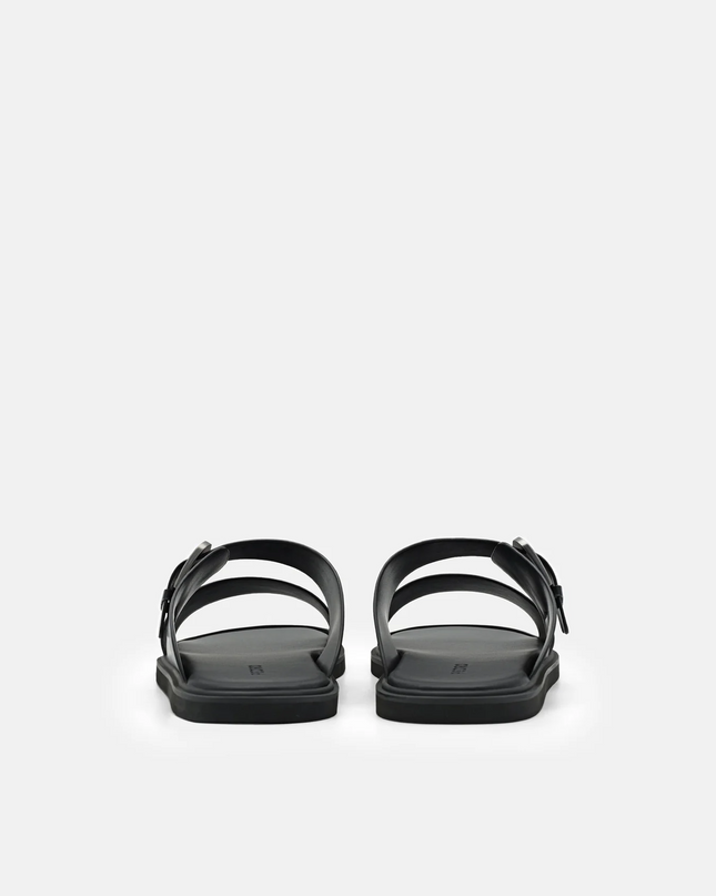 Buckle Slide Sandals - Black