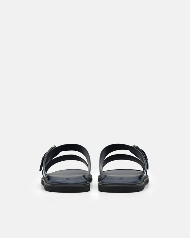 Buckle Slide Sandals - Navy