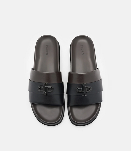 PEDRO Icon Slide Sandals - Dark Brown
