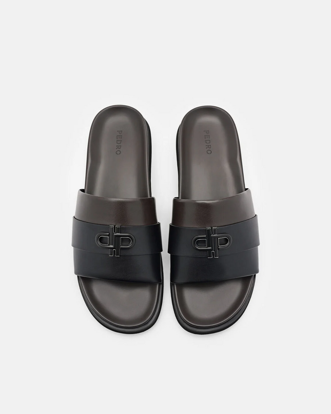 PEDRO Icon Slide Sandals - Dark Brown